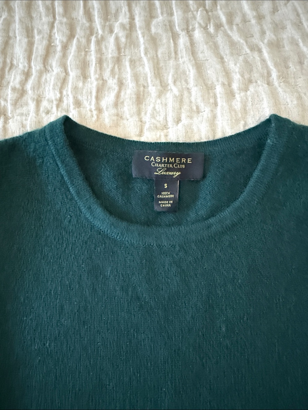 Charter Club Cashmere Crewneck Sweater - Teal Green